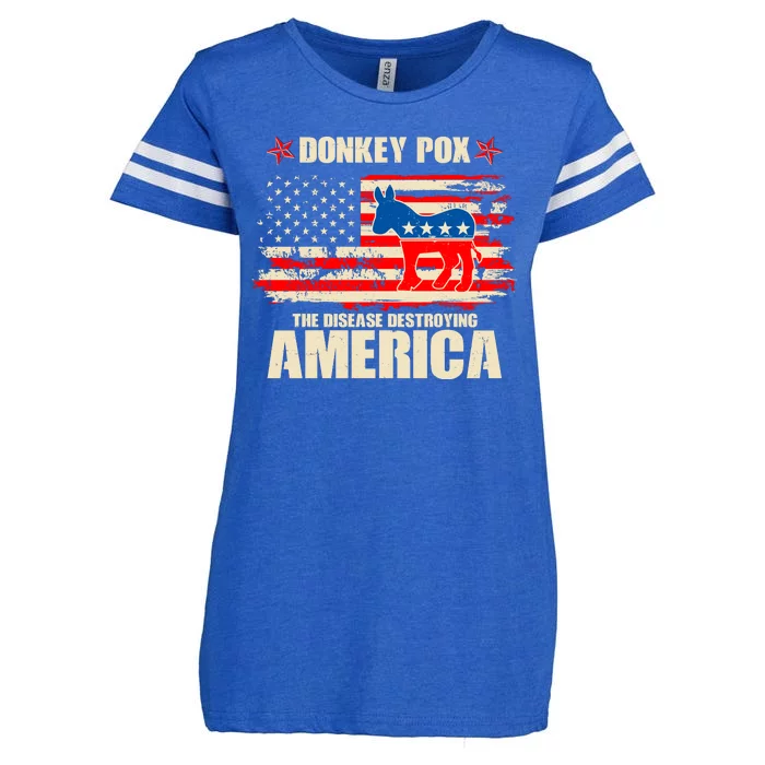 Distressed Donkey Pox The Disease Destroying America Enza Ladies Jersey Football T-Shirt