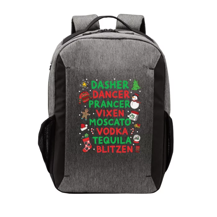 Dasher Dancer Prancer Vixen Moscato Vodka Tequila Blitzen Vector Backpack