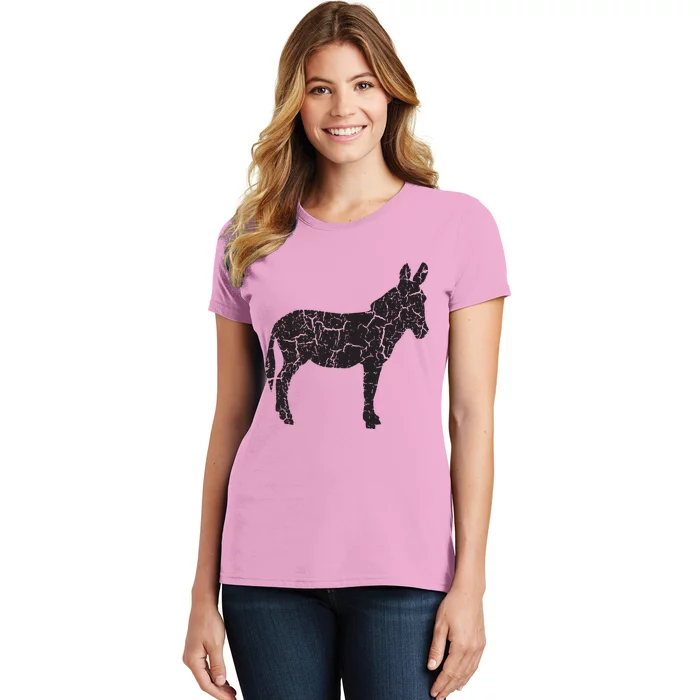 Donkey Distressed Print Vintage Donkey Women's T-Shirt