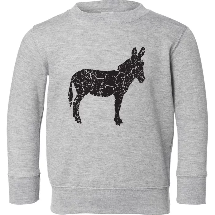 Donkey Distressed Print Vintage Donkey Toddler Sweatshirt