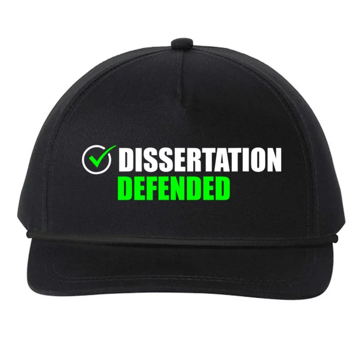 Dissertation Defended Phd Graduate Ph.D. Graduation Snapback Five-Panel Rope Hat