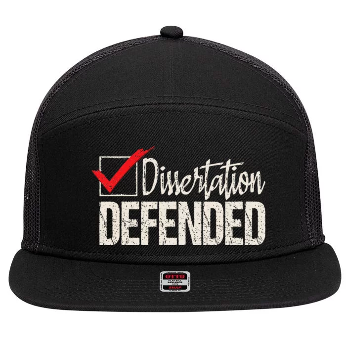 Dissertation Defended PhD Graduate Ph.D. Graduation 7 Panel Mesh Trucker Snapback Hat