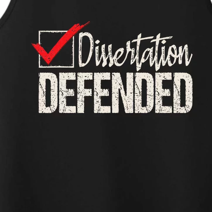 Dissertation Defended PhD Graduate Ph.D. Graduation Performance Tank