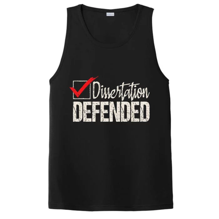 Dissertation Defended PhD Graduate Ph.D. Graduation Performance Tank