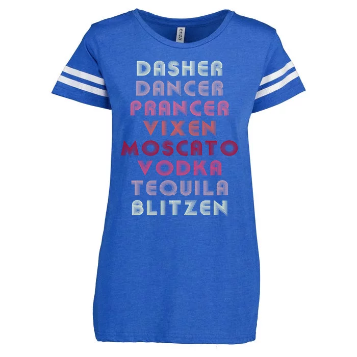 Dasher Dancer Prancer Vixen Moscato Vodka Tequila Blitzen Gift Enza Ladies Jersey Football T-Shirt