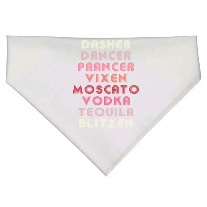 Dasher Dancer Prancer Vixen Moscato Vodka Tequila Blitzen Gift USA-Made Doggie Bandana