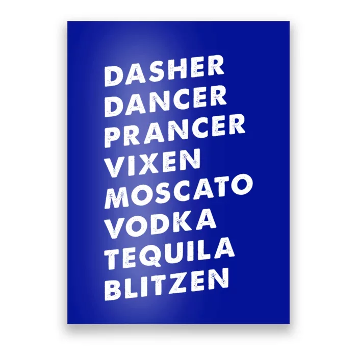 Dasher Dancer Prancer Vixen Moscato Vodka Tequila Gift Poster