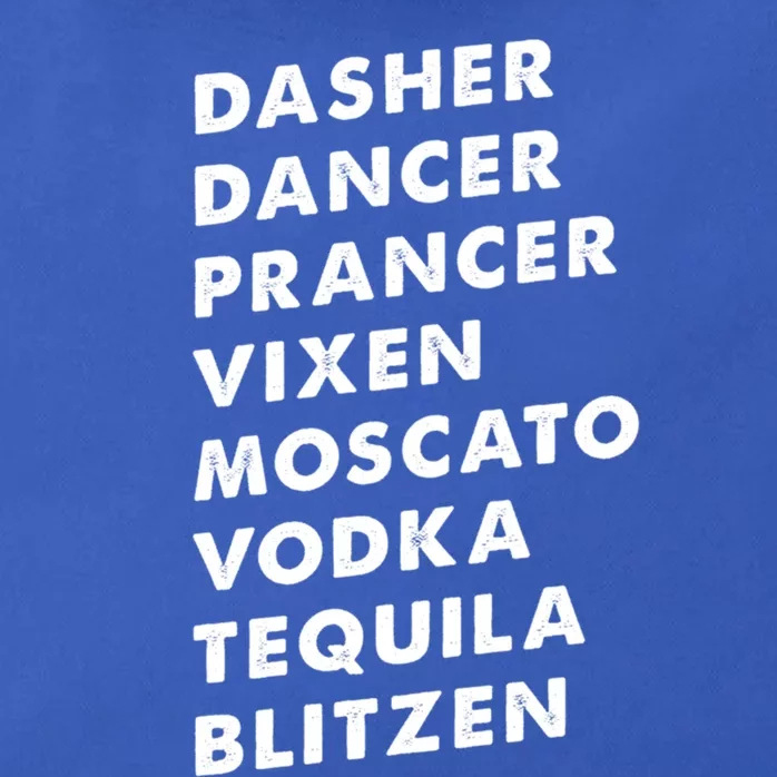 Dasher Dancer Prancer Vixen Moscato Vodka Tequila Gift Zip Tote Bag