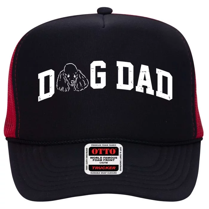 Dog Dad Poodle Gift For Father's Day High Crown Mesh Trucker Hat