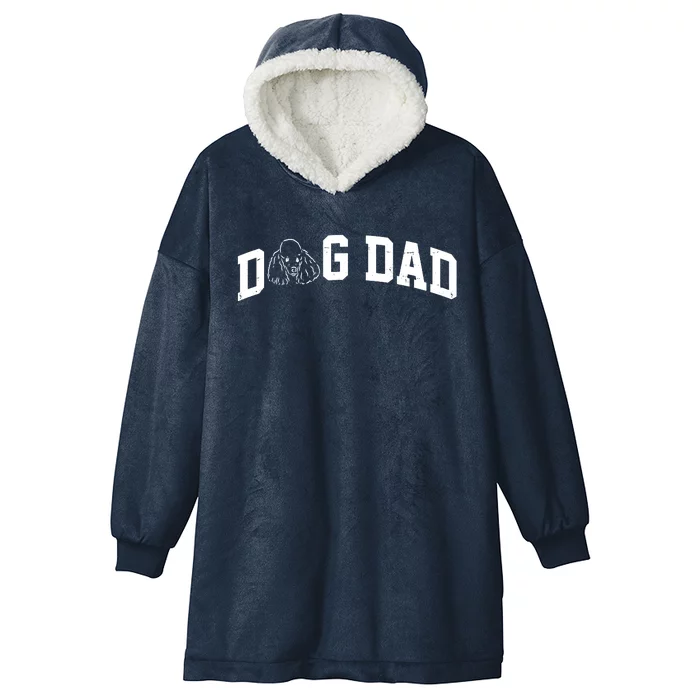 Dog Dad Poodle Gift For Father's Day Hooded Wearable Blanket