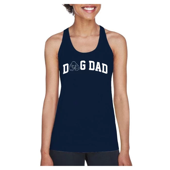 Dog Dad Poodle Gift For Father's Day Women's Racerback Tank