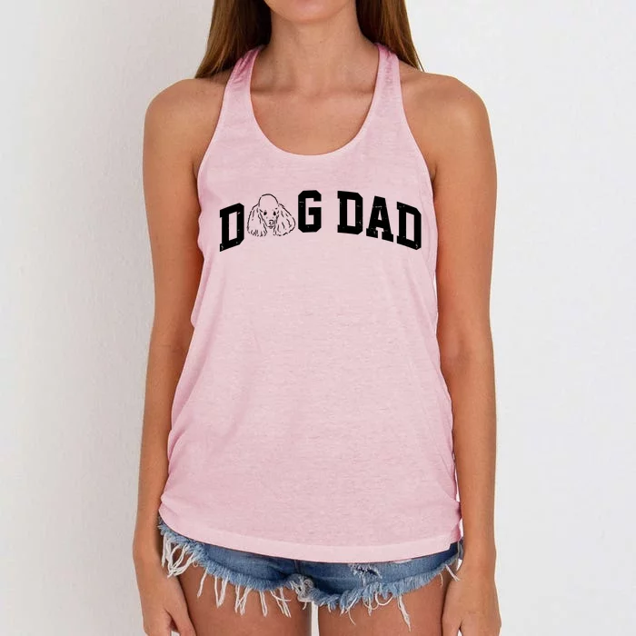 Dog Dad Poodle Gift For Father's Day Women's Knotted Racerback Tank