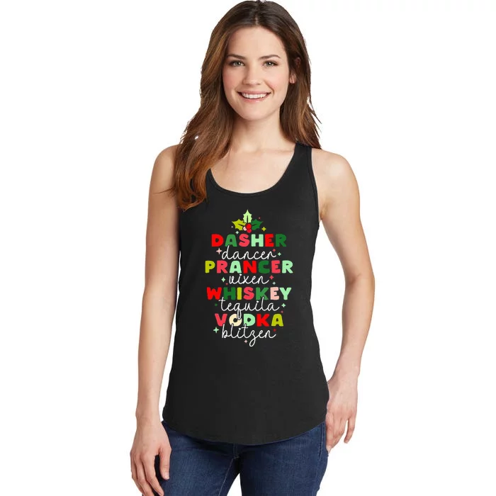 Dasher Dancer Prancer Vixen Moscato Vodka Tequila Blitzen Ladies Essential Tank