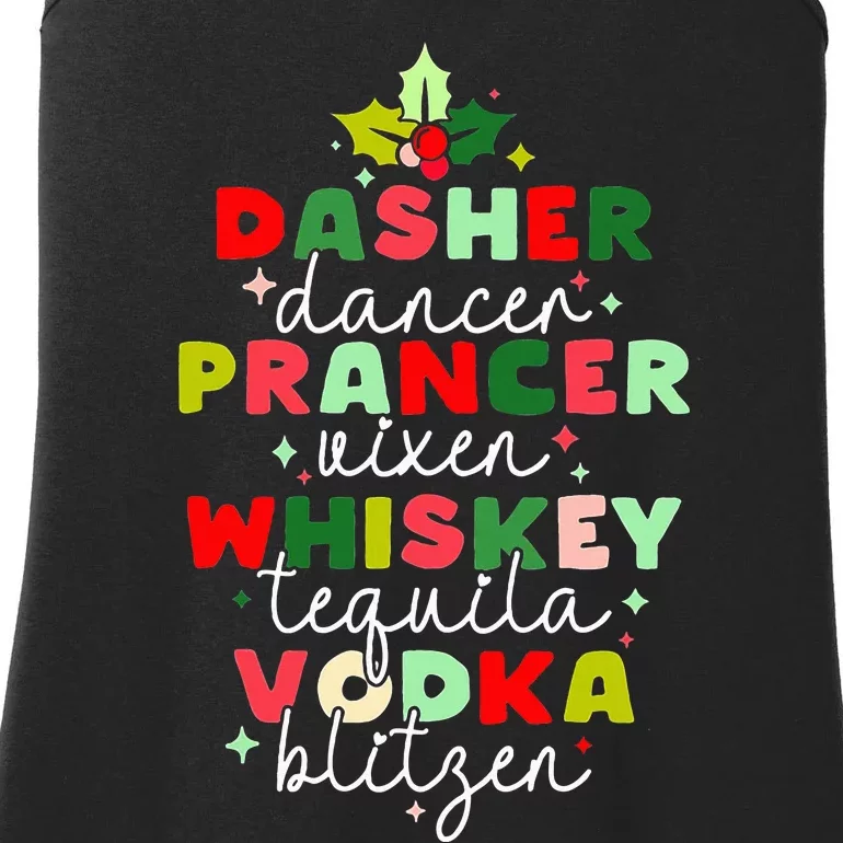 Dasher Dancer Prancer Vixen Moscato Vodka Tequila Blitzen Ladies Essential Tank