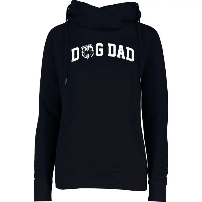 Dog Dad Pug Lover Womens Funnel Neck Pullover Hood