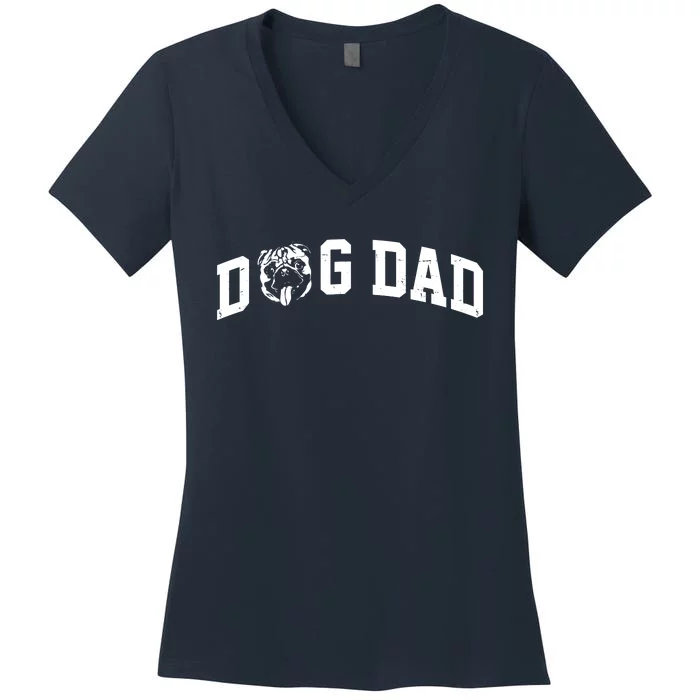 Dog Dad Pug Lover Women's V-Neck T-Shirt