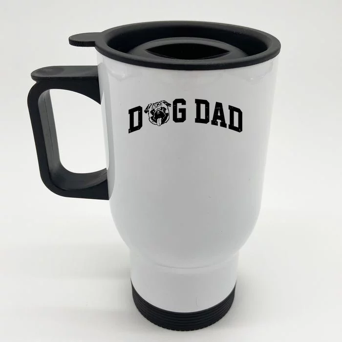 Dog Dad Pug Lover Front & Back Stainless Steel Travel Mug