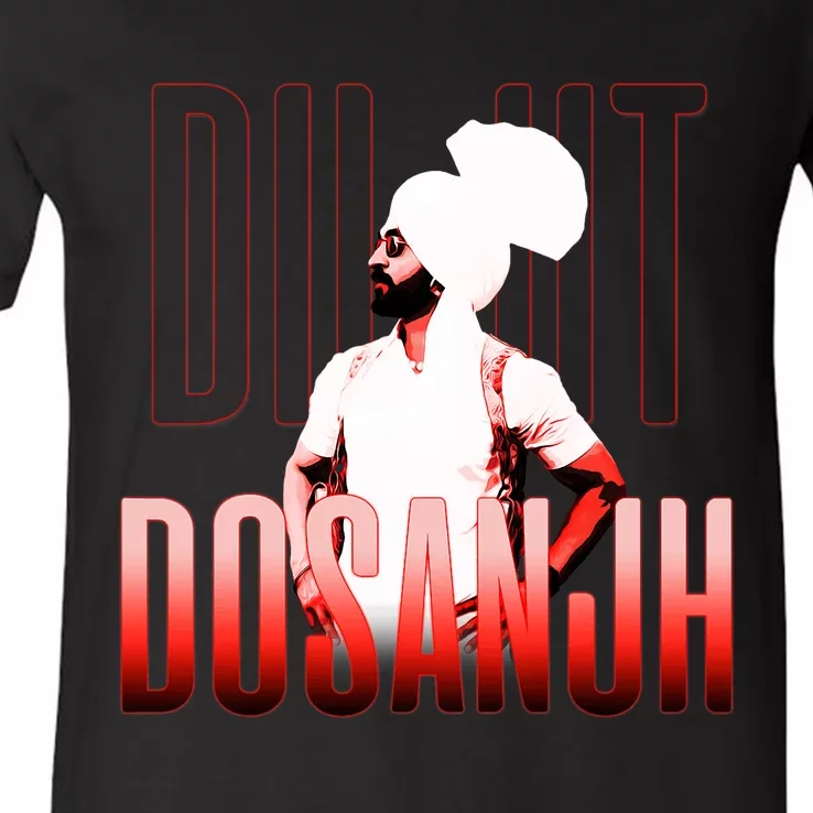 Diljit Dosanjh Punjabi Singer Desi Apparel Punjabi V-Neck T-Shirt