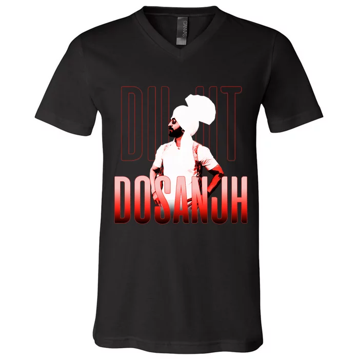 Diljit Dosanjh Punjabi Singer Desi Apparel Punjabi V-Neck T-Shirt