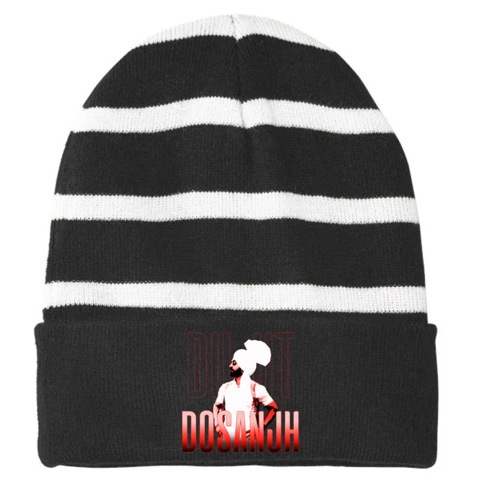 Diljit Dosanjh Punjabi Singer Desi Apparel Punjabi Striped Beanie with Solid Band