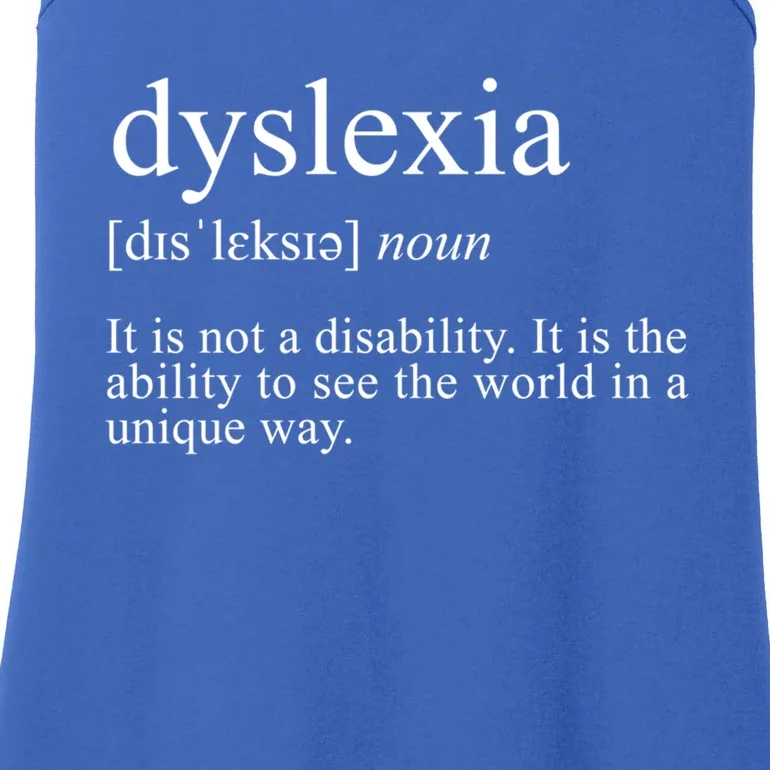 Dyslexia Definition Reading Specialist Dyslexia Awareness Gift Ladies Essential Tank