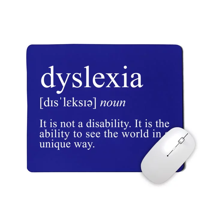 Dyslexia Definition Reading Specialist Dyslexia Awareness Gift Mousepad