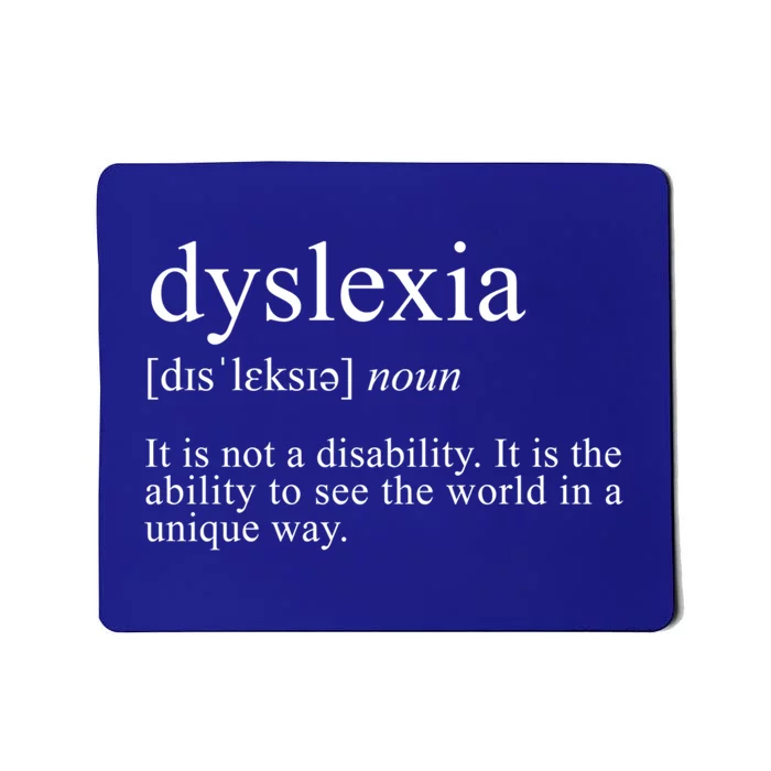 Dyslexia Definition Reading Specialist Dyslexia Awareness Gift Mousepad