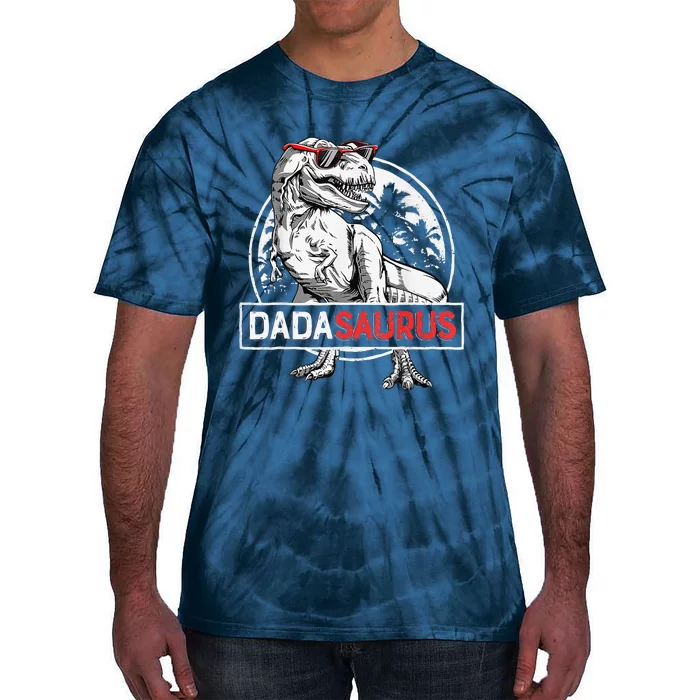 Dadasaurus Dinosaur Rex Father Day For Dad Funny Tie-Dye T-Shirt