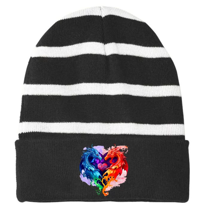 Dragon Striped Beanie with Solid Band