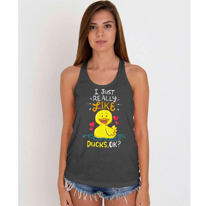 Duck Ducks Rubber Women's Knotted Racerback Tank