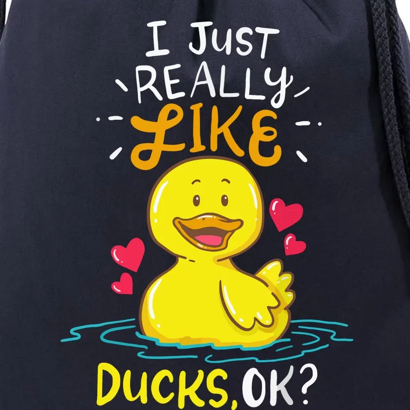 Duck Ducks Rubber Drawstring Bag