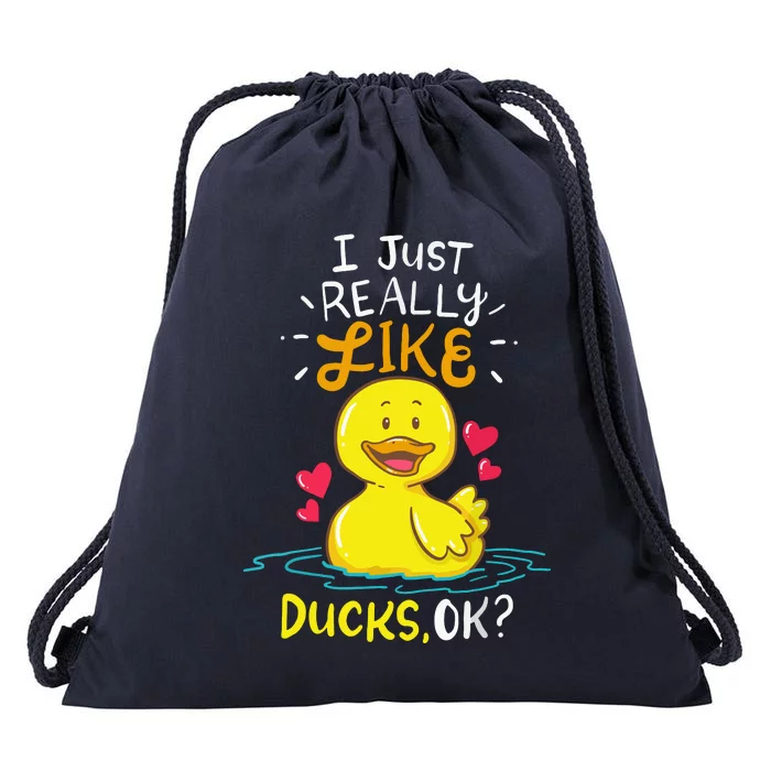 Duck Ducks Rubber Drawstring Bag