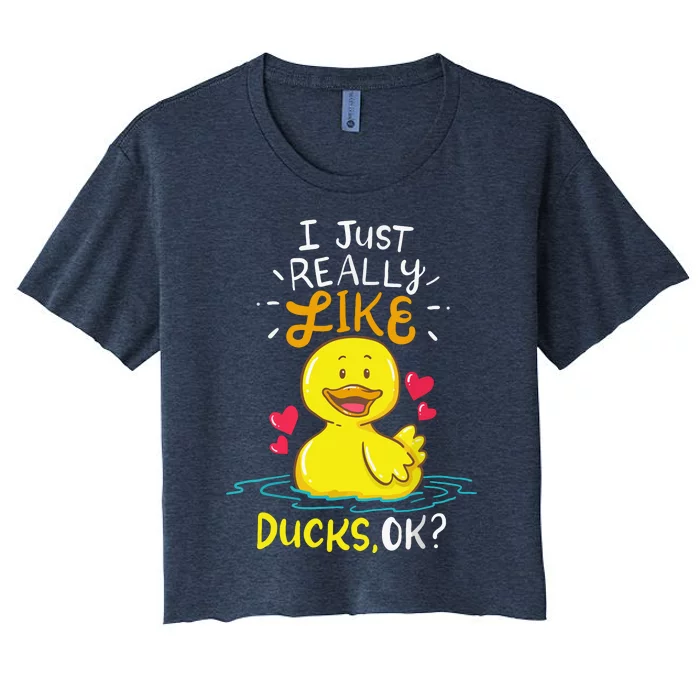 Duck Ducks Rubber Women's Crop Top Tee