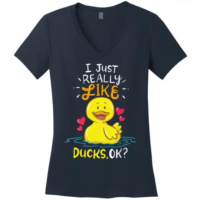 Duck Ducks Rubber Women's V-Neck T-Shirt