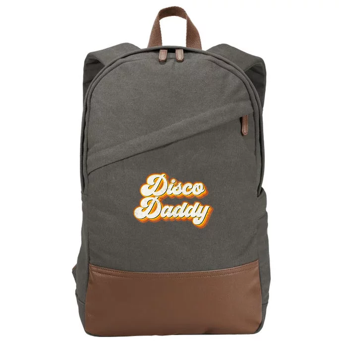 Disco Daddy Retro Matching 60s 70s Party Costume Dad Cotton Canvas Backpack