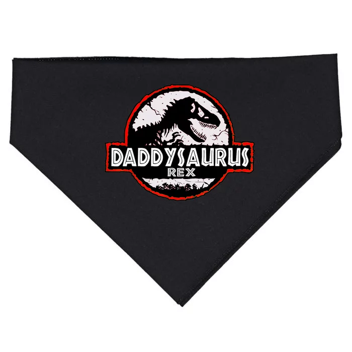 Dinosaur Daddysaurus Rex Father Day For Dad Funny Gifts Idea USA-Made Doggie Bandana