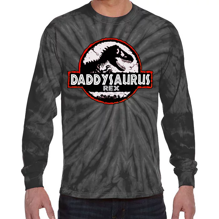 Dinosaur Daddysaurus Rex Father Day For Dad Funny Gifts Idea Tie-Dye Long Sleeve Shirt