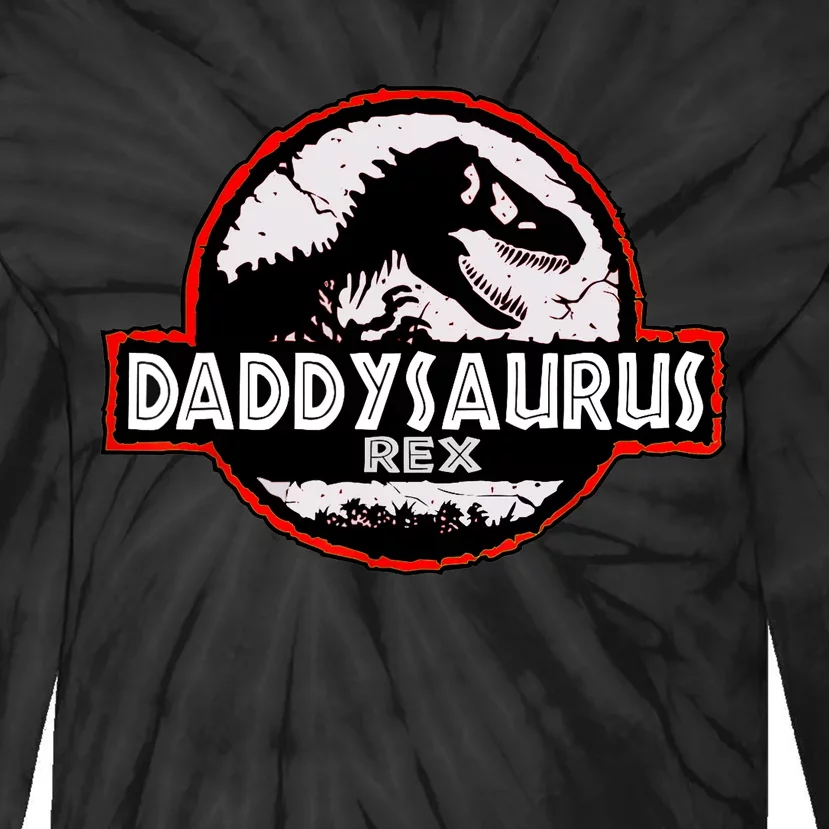 Dinosaur Daddysaurus Rex Father Day For Dad Funny Gifts Idea Tie-Dye Long Sleeve Shirt