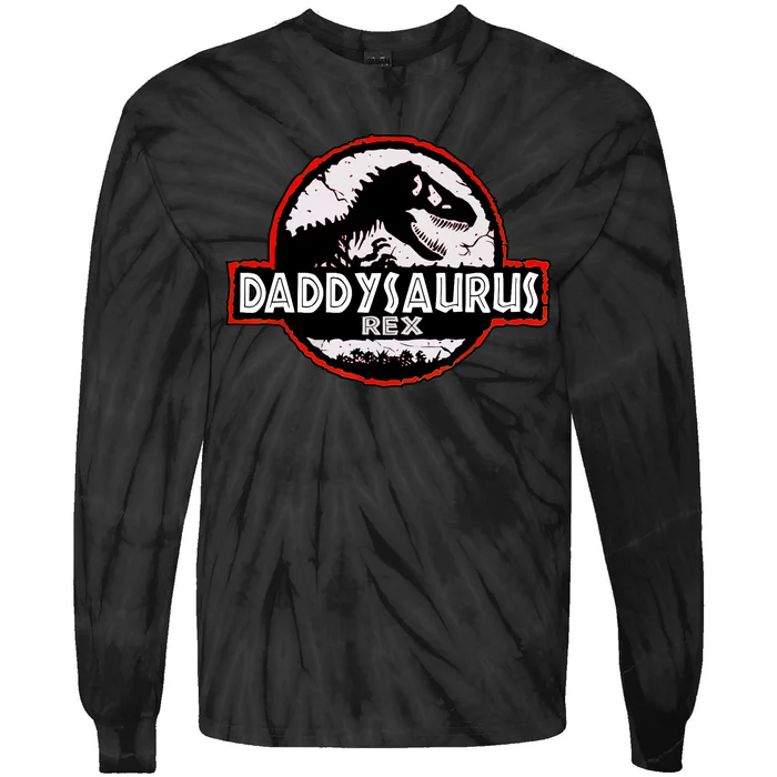 Dinosaur Daddysaurus Rex Father Day For Dad Funny Gifts Idea Tie-Dye Long Sleeve Shirt