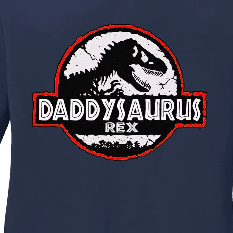 Dinosaur Daddysaurus Rex Father Day For Dad Funny Gifts Idea Ladies Long Sleeve Shirt