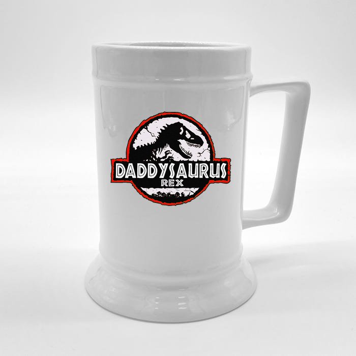 Dinosaur Daddysaurus Rex Father Day For Dad Funny Gifts Idea Front & Back Beer Stein