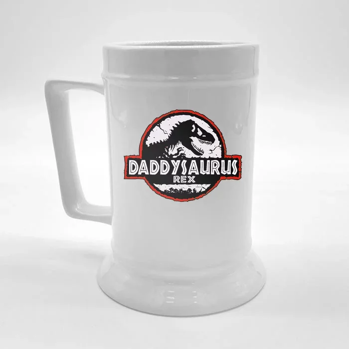 Dinosaur Daddysaurus Rex Father Day For Dad Funny Gifts Idea Front & Back Beer Stein