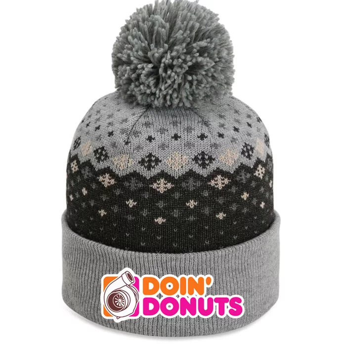 Doin Donuts Racing Fast Car The Baniff Cuffed Pom Beanie