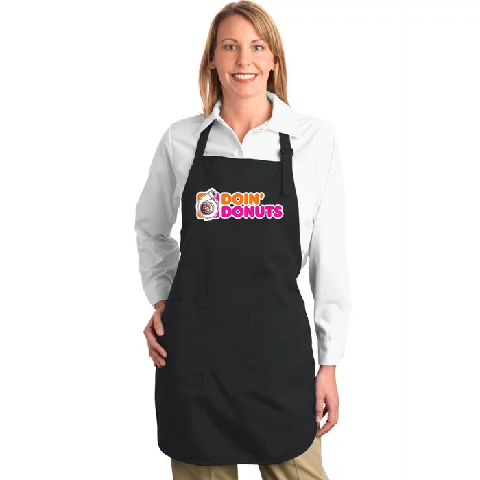 Doin Donuts Racing Fast Car Full-Length Apron With Pocket