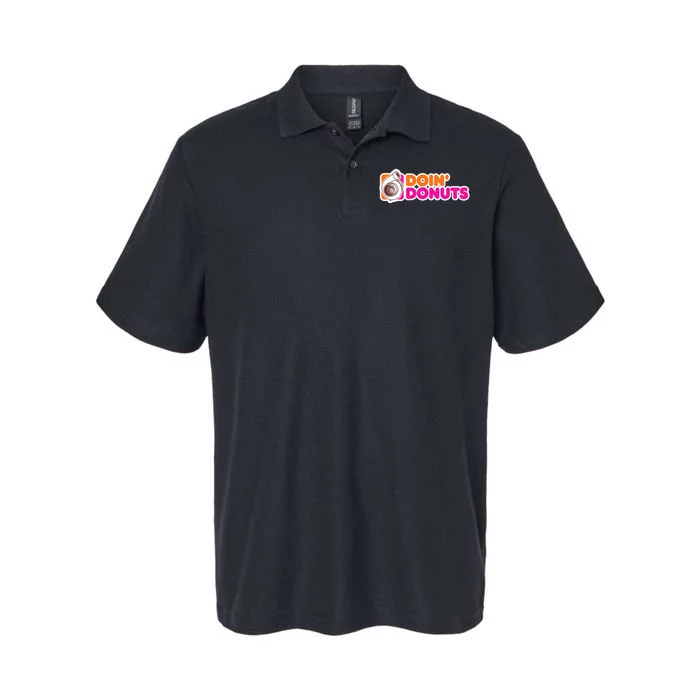 Doin Donuts Racing Fast Car Softstyle Adult Sport Polo