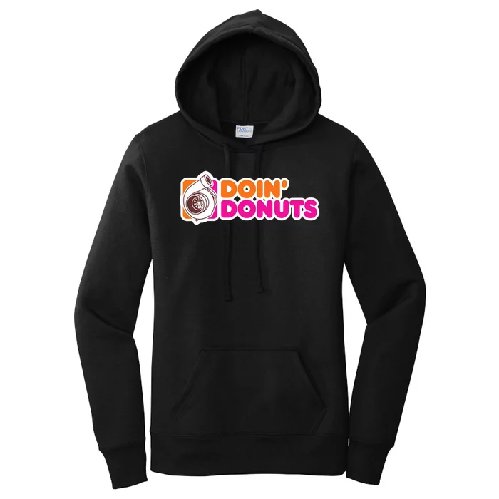 Doin Donuts Racing Fast Car Women's Pullover Hoodie