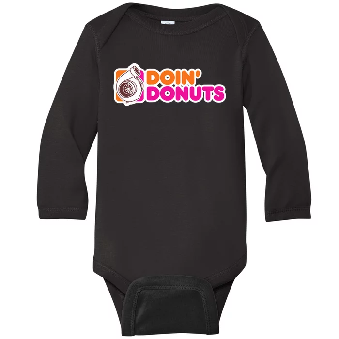 Doin Donuts Racing Fast Car Baby Long Sleeve Bodysuit