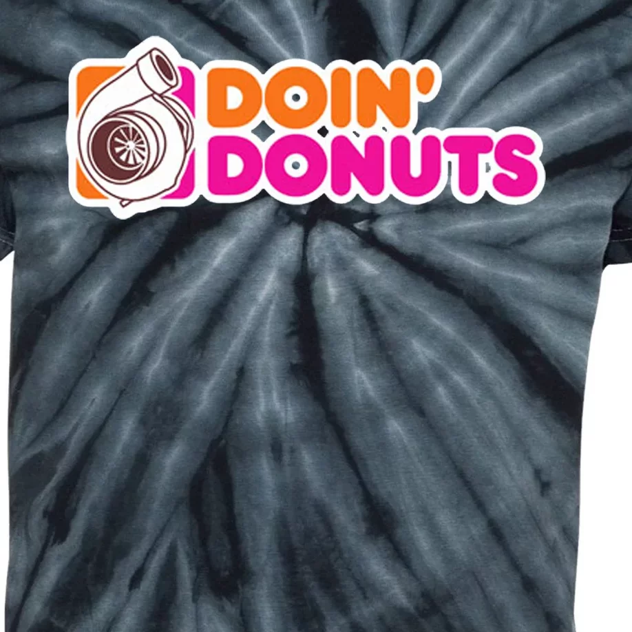 Doin Donuts Racing Fast Car Kids Tie-Dye T-Shirt