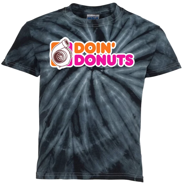 Doin Donuts Racing Fast Car Kids Tie-Dye T-Shirt