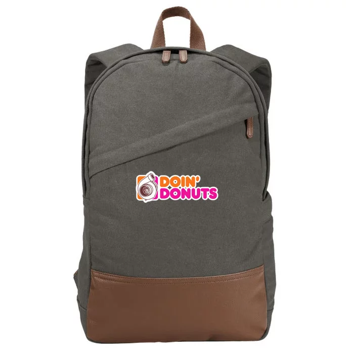 Doin Donuts Racing Fast Car Cotton Canvas Backpack